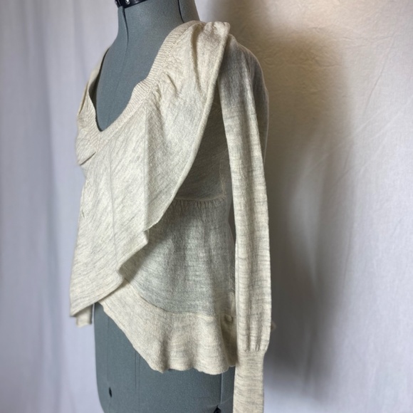 Sparrow Heather Oatmeal 100% Merino wool sweater. - Picture 3 of 14